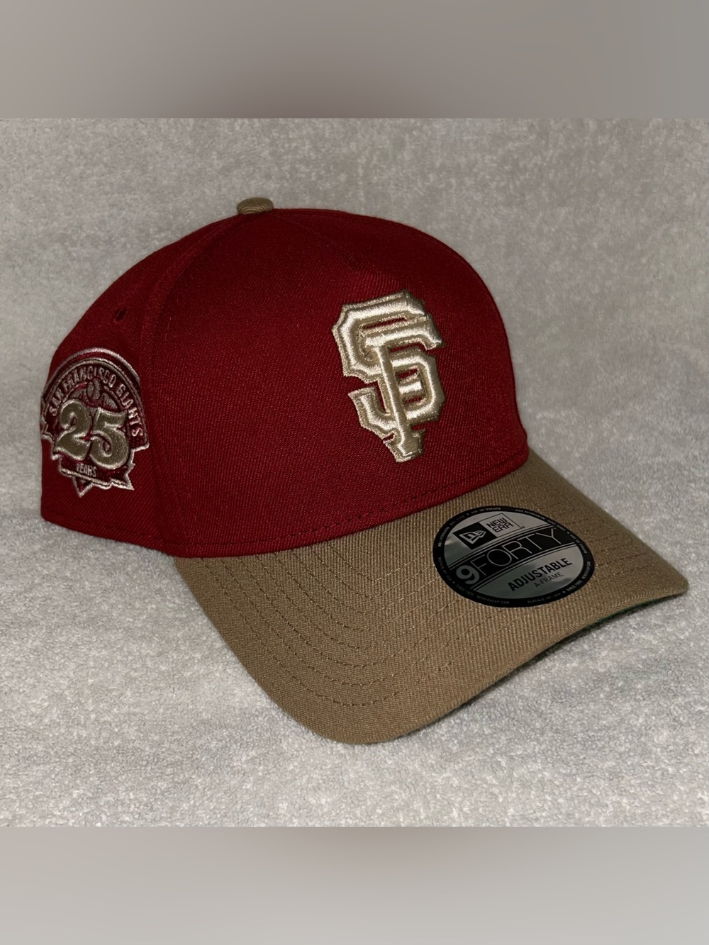 New Era SF Giants 25th Anniversary 9FORTY Adjustable Hat – Red/Tan – Like New